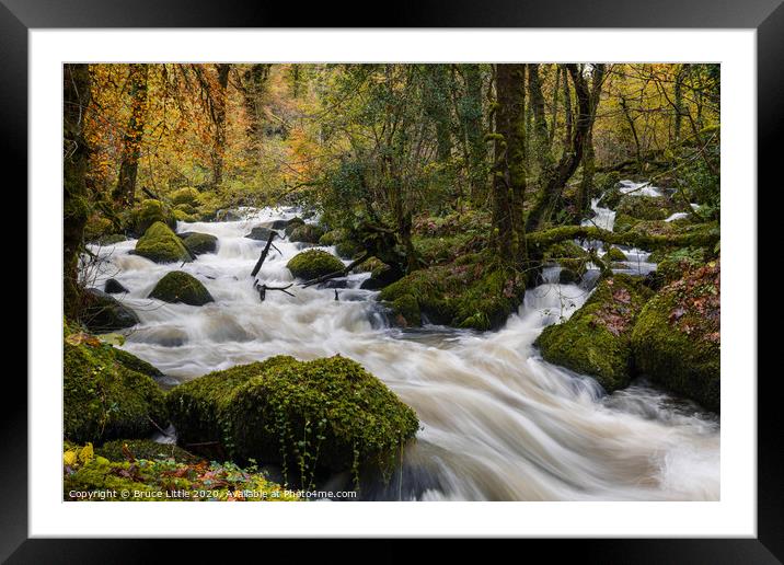 Autumnal Dartmoor Rapids Framed Mounted Print by Bruce Little