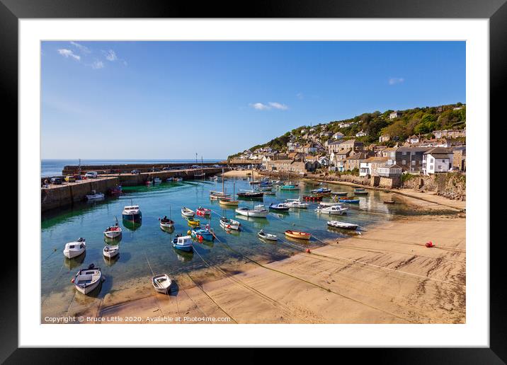 Mousehole Harbour in Summer Framed Mounted Print by Bruce Little