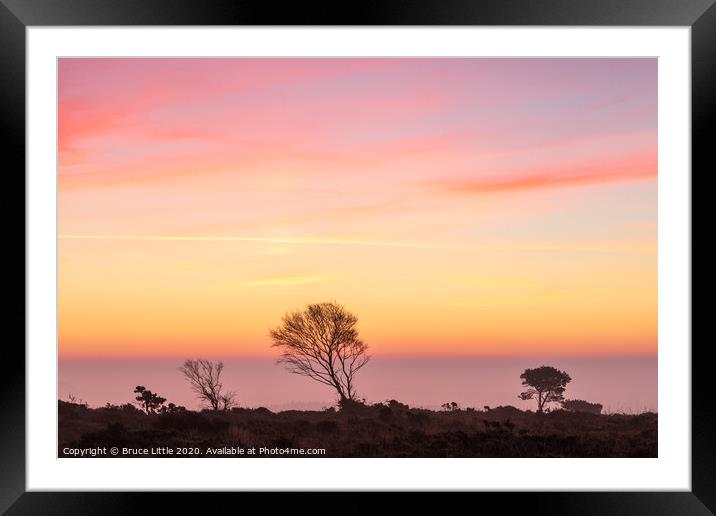 Orange and pink sunrise at Woodbury Common Framed Mounted Print by Bruce Little