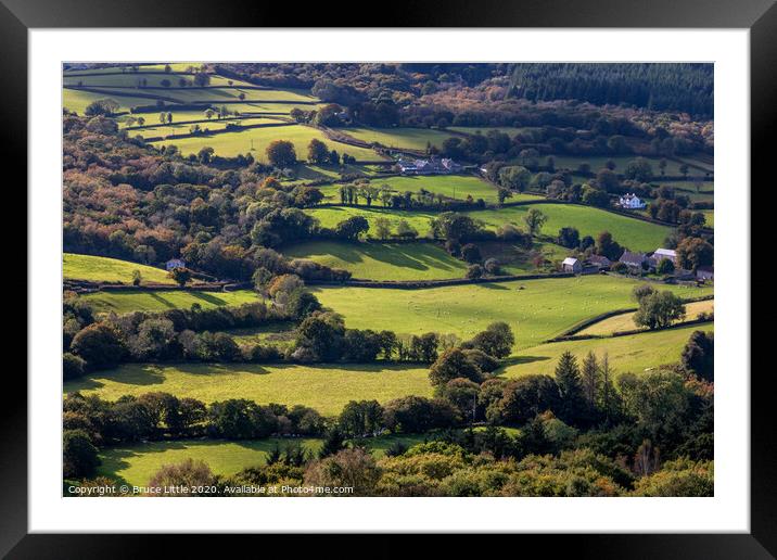 Dartmoor Patchwork Framed Mounted Print by Bruce Little