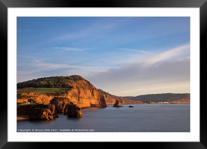 Ladram Bay Cliffs at Sunrise Framed Mounted Print by Bruce Little