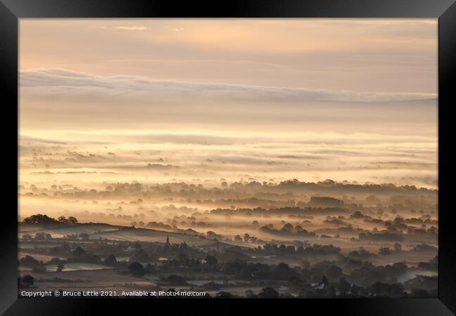 Misty Sunrise Over Severn Valley Framed Print by Bruce Little