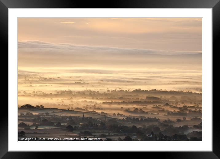 Misty Sunrise Over Severn Valley Framed Mounted Print by Bruce Little