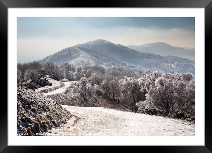 Malvern Hills Snow Framed Mounted Print by Bruce Little