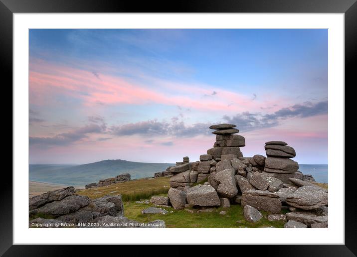 Staple Tor Afterglow Framed Mounted Print by Bruce Little