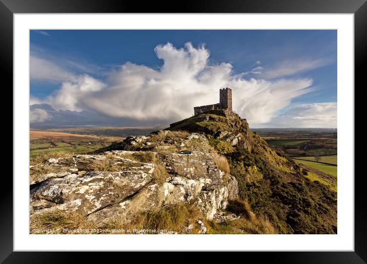 Majestic Brentor Church on Dartmoor Framed Mounted Print by Bruce Little