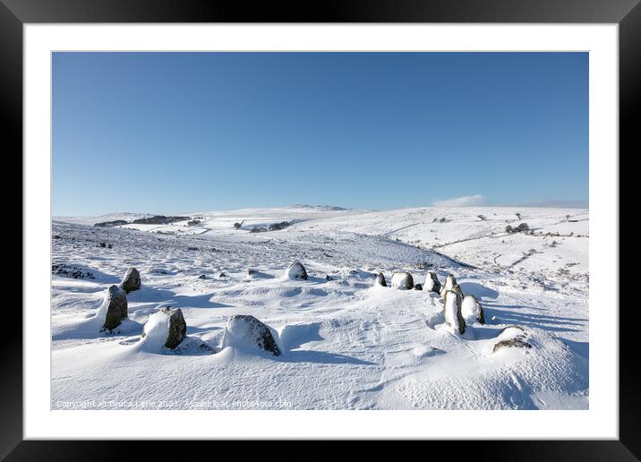 Winter at Nine Maidens Stone Circle, Dartmoor Framed Mounted Print by Bruce Little