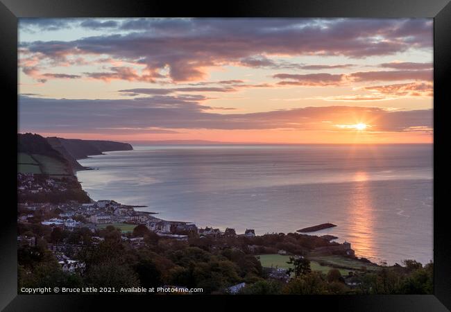 Sidmouth Sunrise Framed Print by Bruce Little