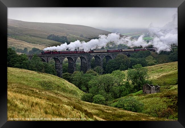 Steam Train over Dent head Viaduct Framed Print by Joy Newbould