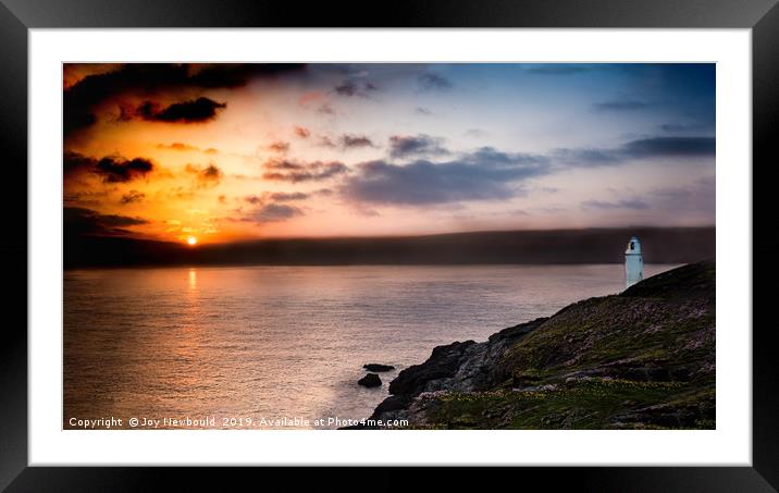 Sunset at Trevose Head Cornwall Framed Mounted Print by Joy Newbould