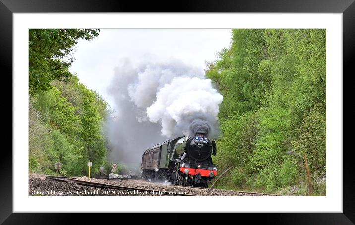 Flying Scotsman passing by Sheffield Framed Mounted Print by Joy Newbould
