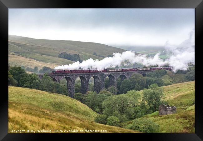 Steam Train over Dent Head Viaduct Framed Print by Joy Newbould