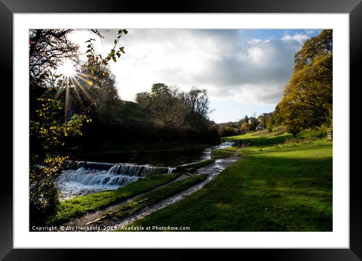 Autumn Sunshine in Bradford Dale Framed Mounted Print by Joy Newbould