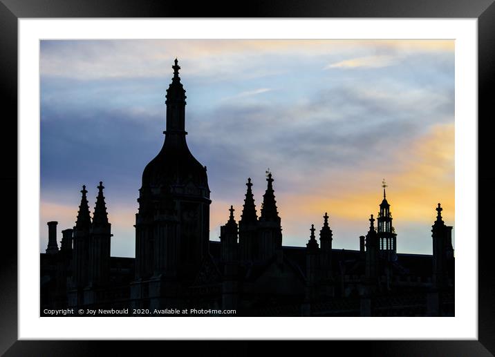 Cambridge Rooftops Silhouette Framed Mounted Print by Joy Newbould
