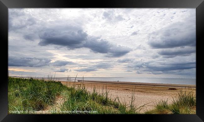 Dramatic Sky over Brancaster Beach, Norfolk Framed Print by Joy Newbould