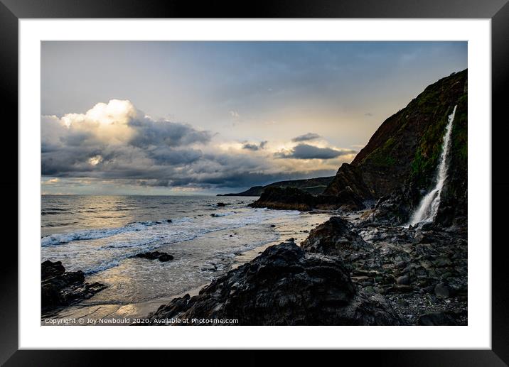 Gwalia Waterfall at Dusk Framed Mounted Print by Joy Newbould