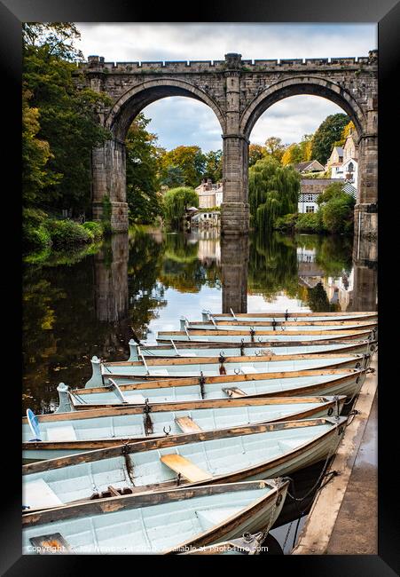 Knaresborough Viaduct & Rowing Boats Framed Print by Joy Newbould