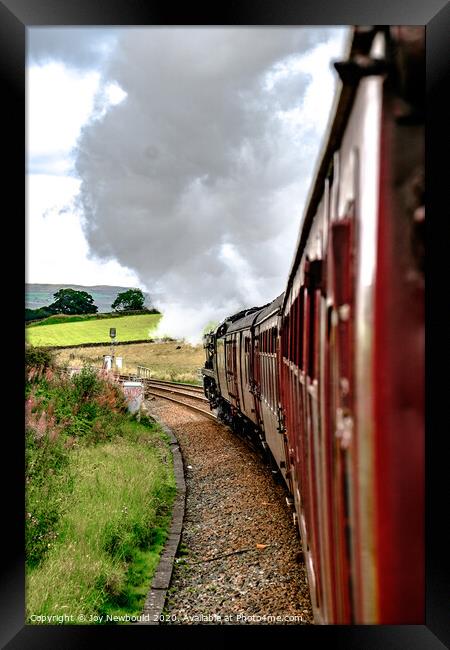 View from the window of a Steam Train Framed Print by Joy Newbould