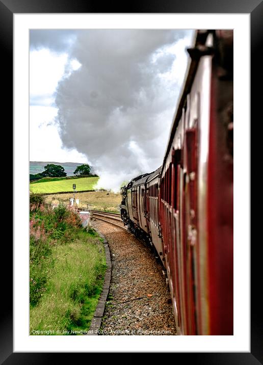 View from the window of a Steam Train Framed Mounted Print by Joy Newbould