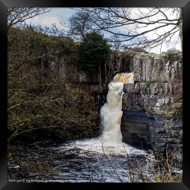 High Force Waterfall - Teesdale Framed Print by Joy Newbould