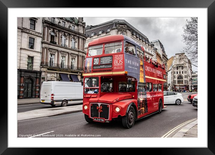 London Tourist Bus  Framed Mounted Print by Joy Newbould