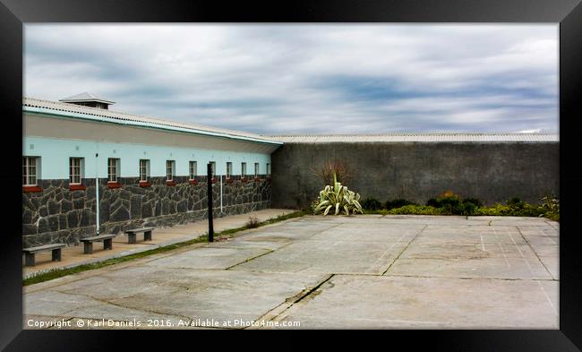 Robben Island Prison Courtyard Framed Print by Karl Daniels
