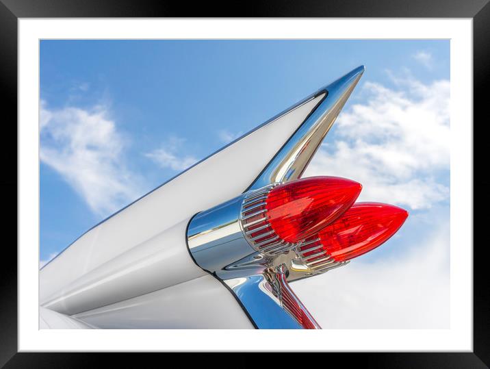 Cadillac taill ights Framed Mounted Print by Jim Hughes