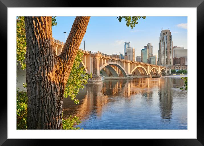 3rd Avenue Bridge in Minneapolis Framed Mounted Print by Jim Hughes
