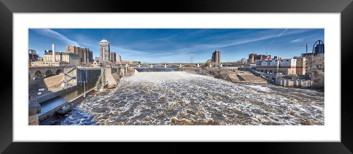 Mighty Mississippi in Minneapolis Framed Mounted Print by Jim Hughes
