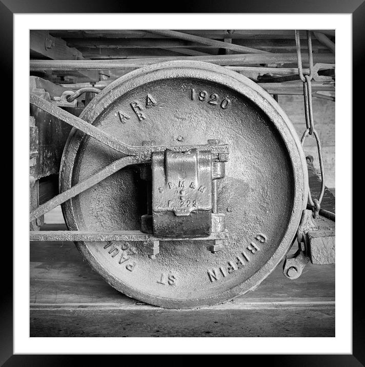 American Railroad Wheel Framed Mounted Print by Jim Hughes
