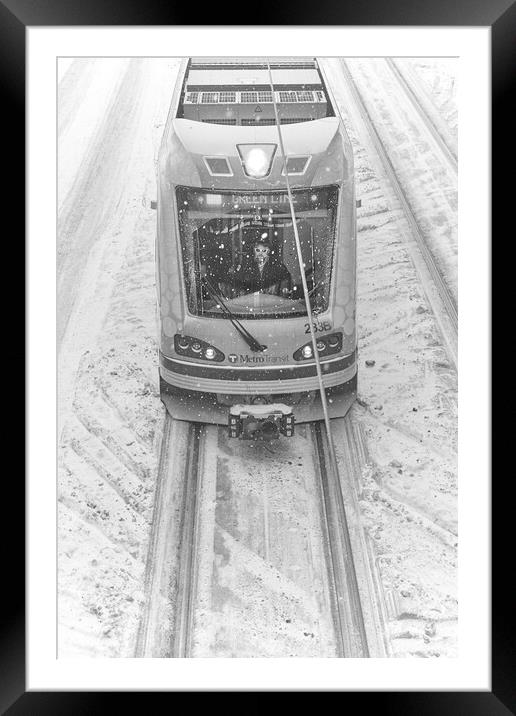 Minneapolis Snow Train Framed Mounted Print by Jim Hughes