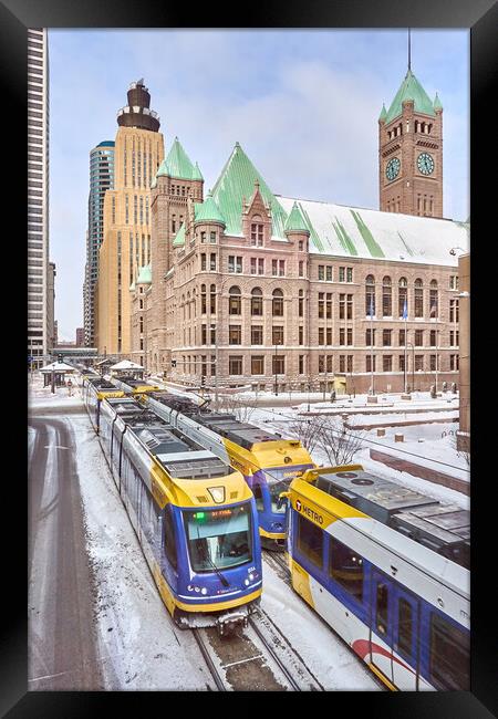 Minneapolis City Hall in winter Framed Print by Jim Hughes