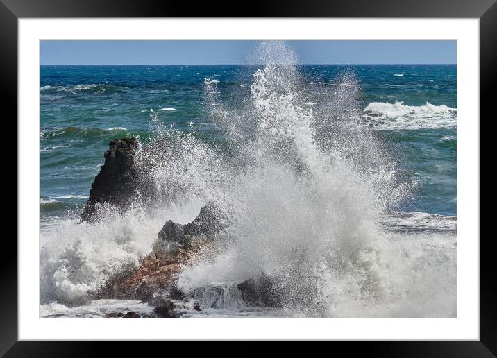 Booming Surf Framed Mounted Print by Jim Hughes