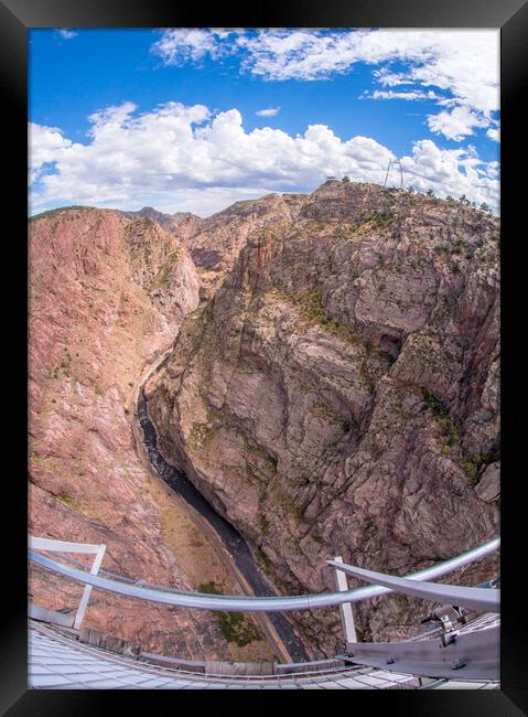 Royal Gorge - view from the bridge.   Framed Print by Jim Hughes