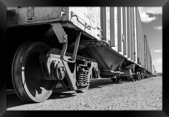 Freight cars Framed Print by Jim Hughes