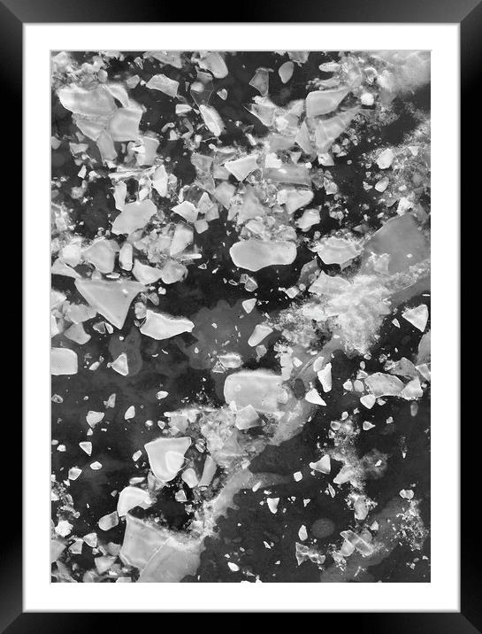 Crazy Ice On The Creek 3 Framed Mounted Print by Jim Hughes