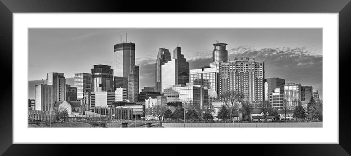 Minnepolis, Minnesota skyline Framed Mounted Print by Jim Hughes