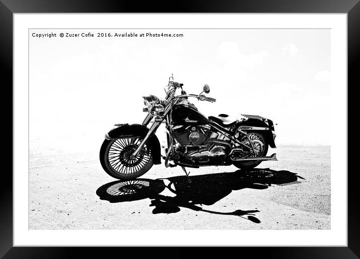 Harley Davidson Framed Mounted Print by Zuzer Cofie