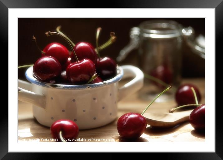 Cherries Time is summertime Framed Mounted Print by Tanja Riedel