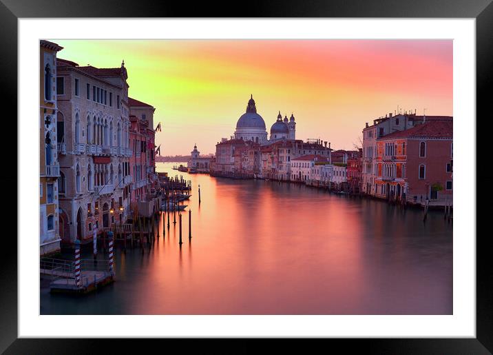 Sunrise from the Accademia Bridge Venice Framed Mounted Print by Tony Bishop