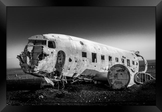 Crashed Plane Iceland Framed Print by Tony Bishop