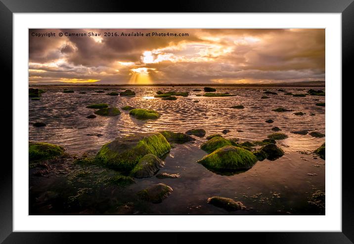 Sunset at Troon beach Framed Mounted Print by Cameron Shaw