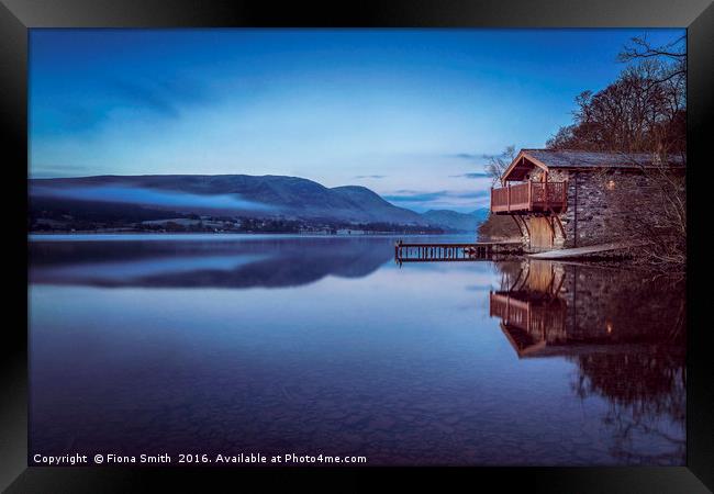 Boathouse Blues Framed Print by Fiona Smith