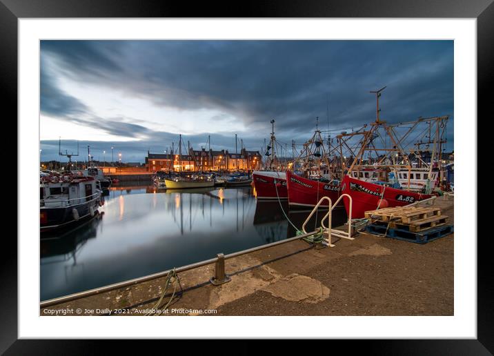 Arbroath Harbour at Dusk Framed Mounted Print by Joe Dailly