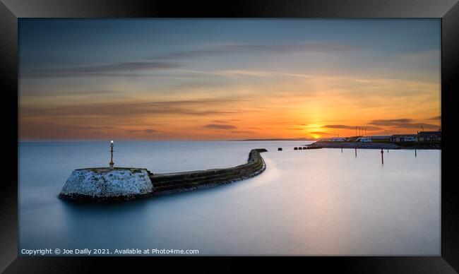 Moody Sunset Over Arbroath Harbour Framed Print by Joe Dailly