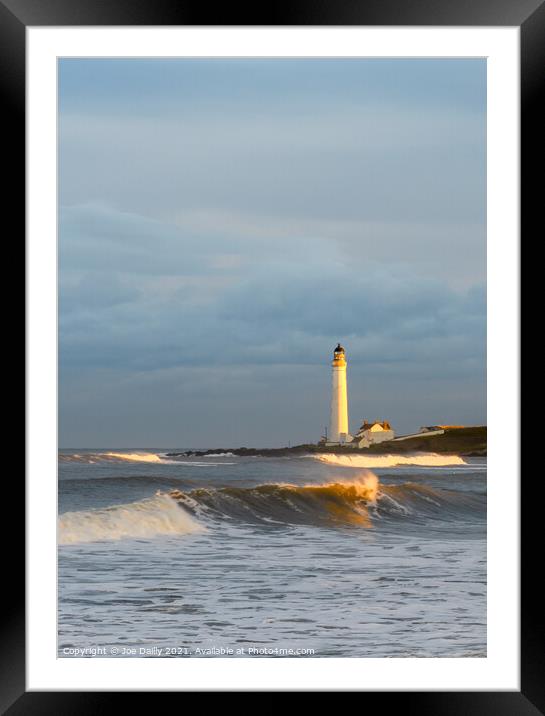 A sunset at Scurdie Ness Lighthouse Montrose Framed Mounted Print by Joe Dailly