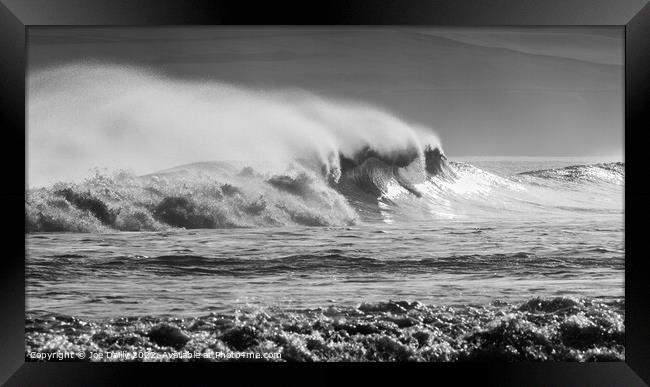 Rough Seas at Lunanbay Scotland Framed Print by Joe Dailly