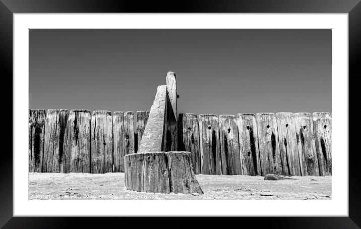 Old breakwater at Lossiemouth beach Framed Mounted Print by Joe Dailly
