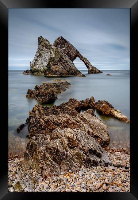 Bow Fiddle Rock on the Moray Coast Scotland Framed Print by Joe Dailly