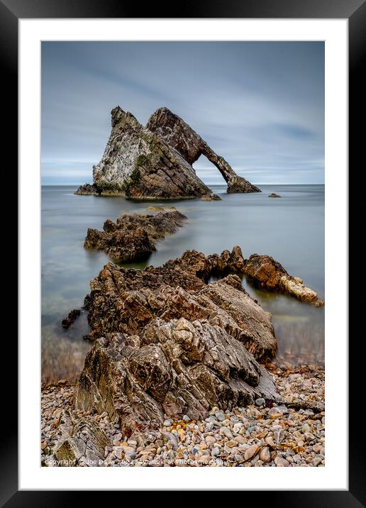 Bow Fiddle Rock on the Moray Coast Scotland Framed Mounted Print by Joe Dailly
